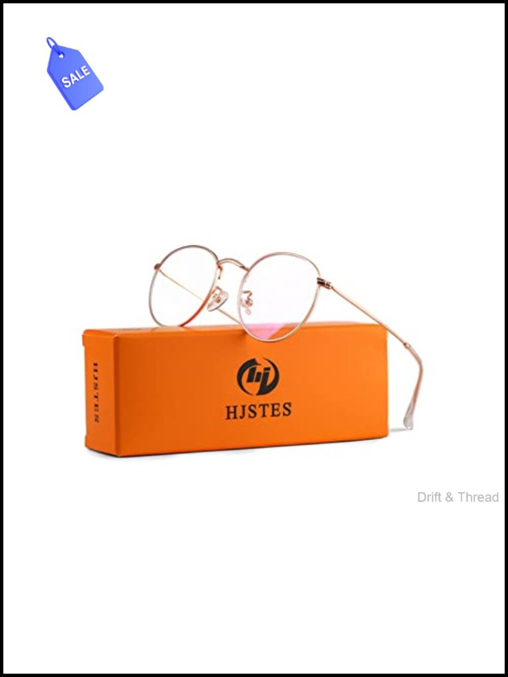 Round Blue Light Glasses Metal Frame Clear Lens Eyeglasses